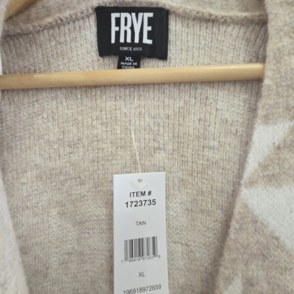 FRYE NWT Cozy Knit Cardigan Sweater Aztec Western Print Womens XL - Picture 2 of 5